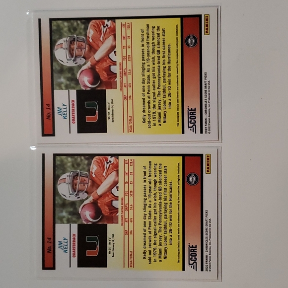 2 - Jim Kelly Football Cards - Picture 2 of 3